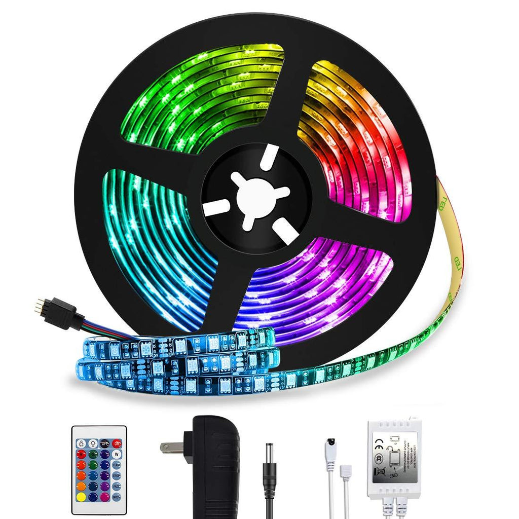 [AUSTRALIA] - XBUTY 16.4FT RBG SMD 5050 LED Strip Lights, Operate via Remote Controller or APP, Music Sync with Color Changing. Ideal for Home, Bars and Christmas Trees Decoration (16.4ft LED Strip Lights) 16.4ft LED Strip Lights 