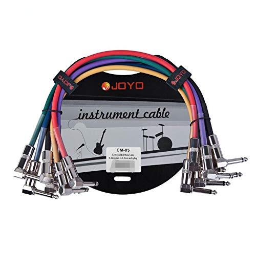 [AUSTRALIA] - JOYO CM-05 6PCS 1.2ft Guitar Effect Pedal Cables for Pedalboard Effect Pedals 6.3mm Male to 6.3mm Male Plug Shielded Mono Cable 