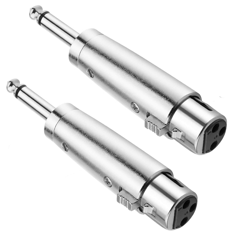 [AUSTRALIA] - COLICOLY Unbalanced XLR Female to 1/4 Inch TS Mono Male Plug Cable Adapter - 2 Pack 2 PCS 