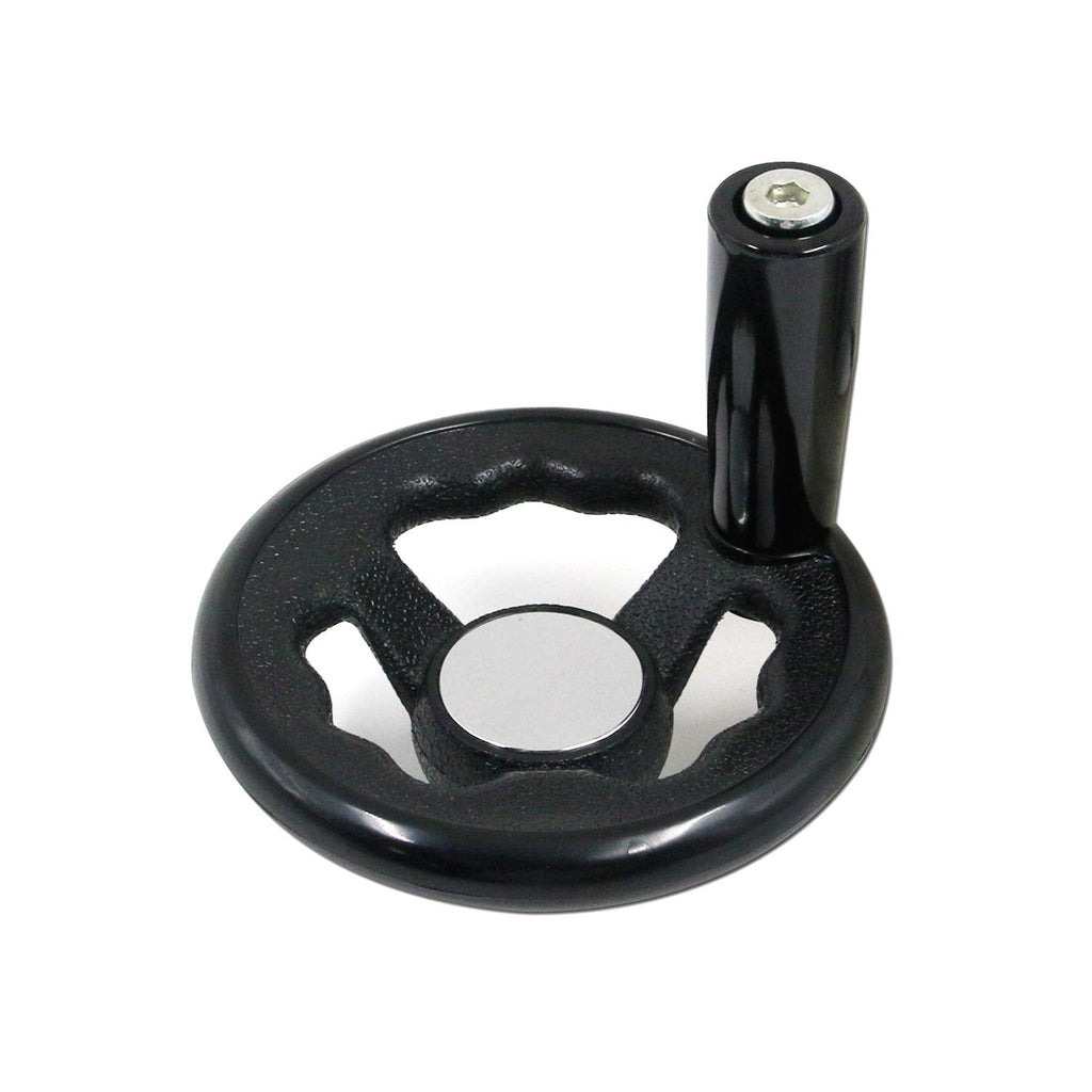 T Tulead 3.94" Diameter Metal Round Handwheel Folding Disassemble Wheel Hand Crank Revolving Handle Wheel with Plastic Handle