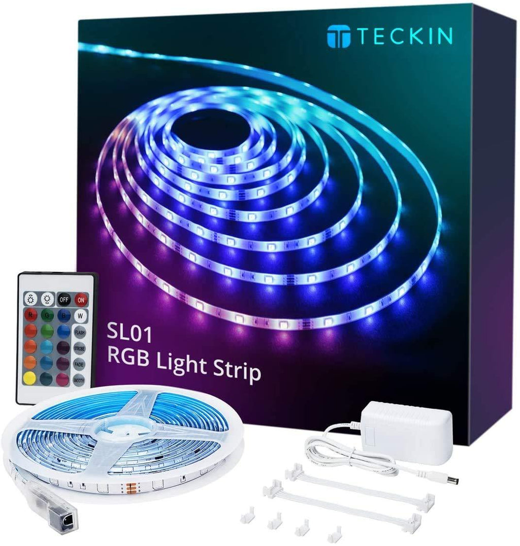 [AUSTRALIA] - LED Strip Lights,16.4ft Light Strip with 150 led lights for bedroom,TECKIN Waterproof Color Changing 5050 RGB LED Tape Lights with Remote for Home Lighting,Kitchen,TV,Party,DIY and Bar Home Decoration 16.5ft 