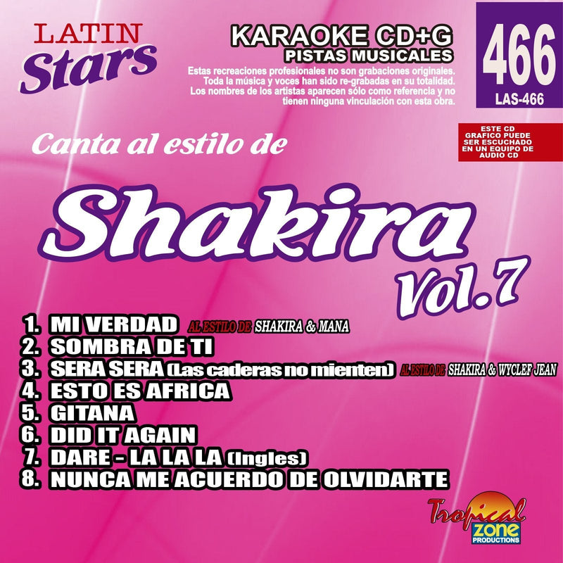 Karaoke Shakira Latin Stars 466 Vol. 7