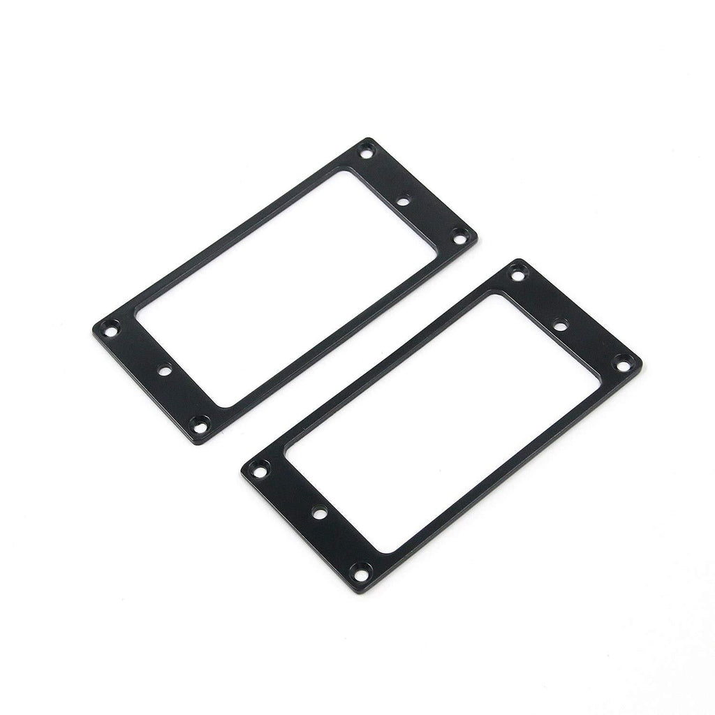 Geesatis 2 PCS Humbucker Pickup Ring Cover Frame Flat for LP/SG Guitar Mounting Replacement Electric Guitar Accessories(Black) Black