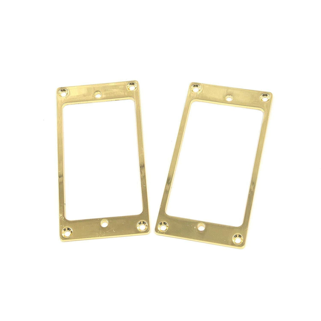 Geesatis Gold 2 PCS Humbucker Pickup Ring Cover Frame Flat Pickup Mounting Rings for LP/SG Guitar Mounting Replacement Electric Guitar Accessories