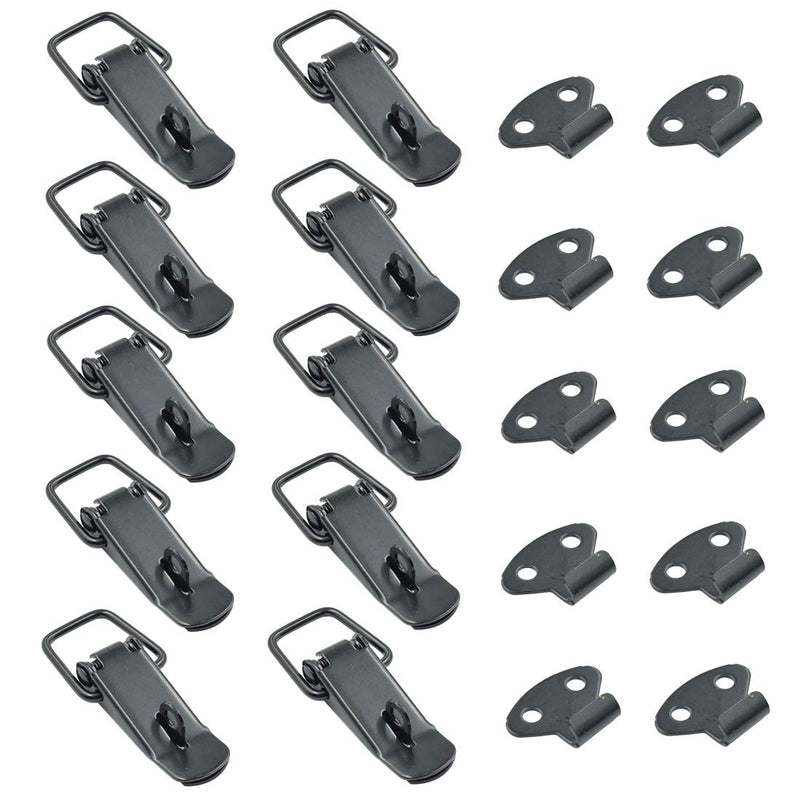 [AUSTRALIA] - Rannb Toggle Latch Mini Size Spring Loaded Latch Black - Pack of 10 Mini Size With Padlock Hole 