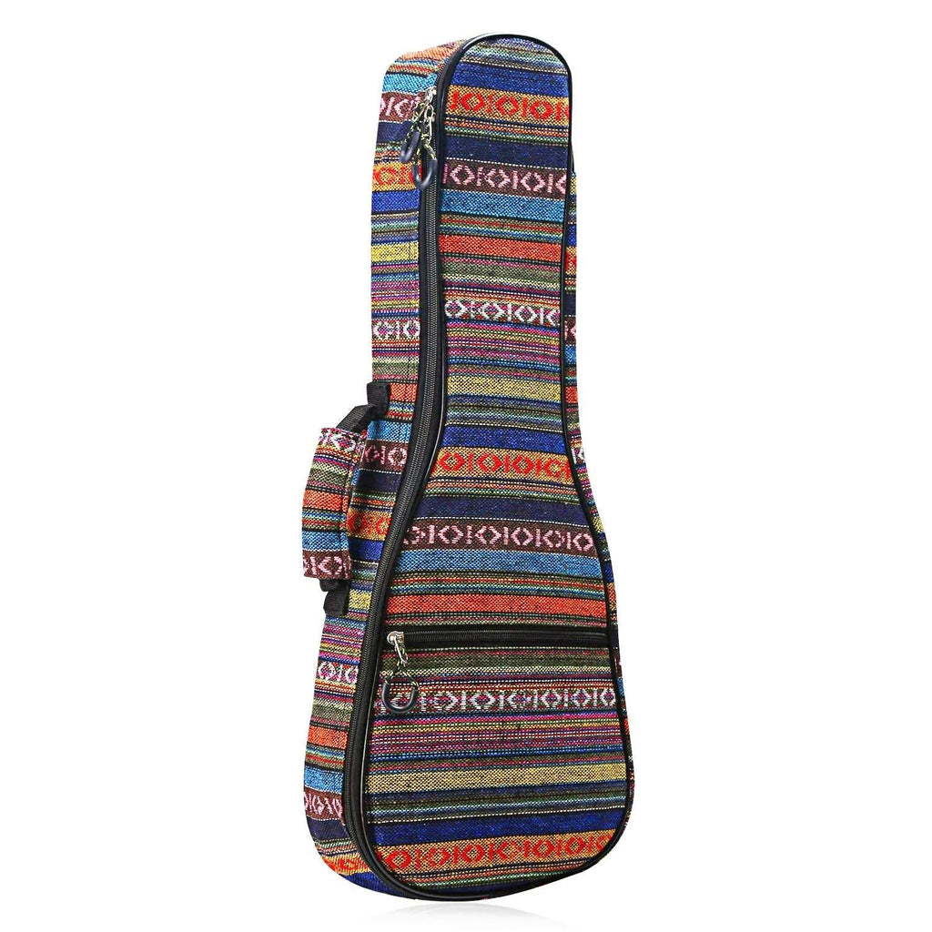 CAHAYA Ukulele Bag Soprano Ukulele Case 21 Inch Soft 0.35 Inch Thick Cotton Padded with Adjustable Straps (21 inch) 21"