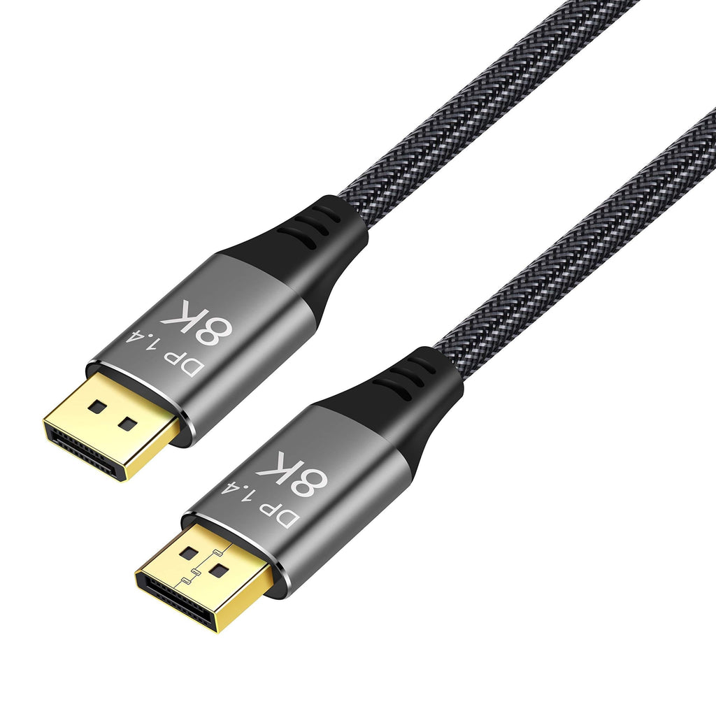 YIWENTEC Copper Cord Ultra HD 8K 4K DisplayPort Cable DP 1.4 8K@60Hz 4K@144Hz High Speed 32.4Gbps HDCP 3D Slim and Flexible DP to DP Cable (2M, 8K) 2M