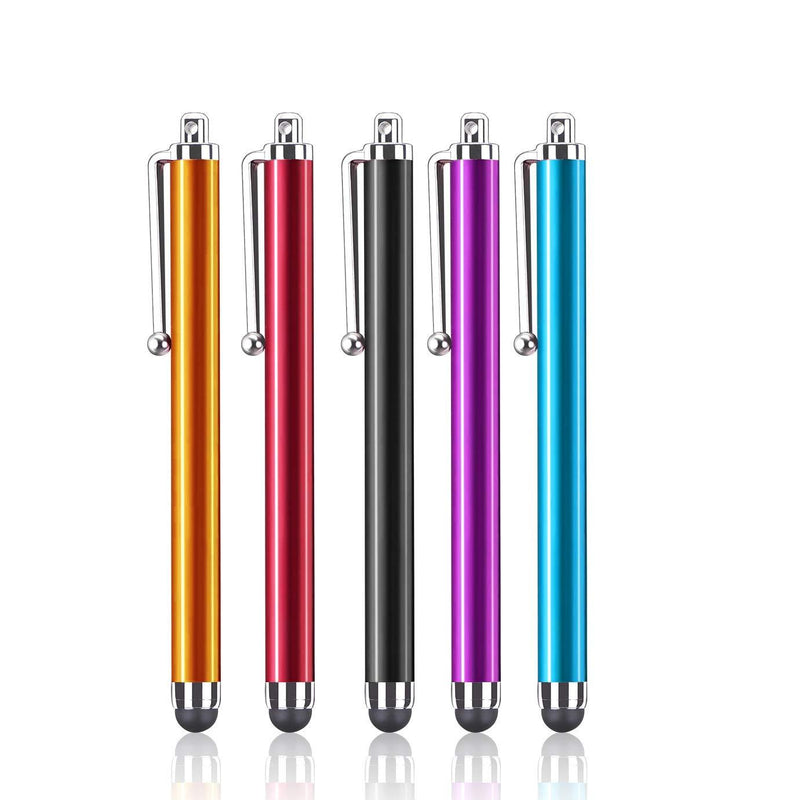 CABAX Assorted Colors Stylus Pen Universal Touch Screen Capacitive Stylus for Kindle Touch Screen, for Apple iPad iPhone Xs Max, XS, X, for All Cell Phone,All Tablets (5 Pack)