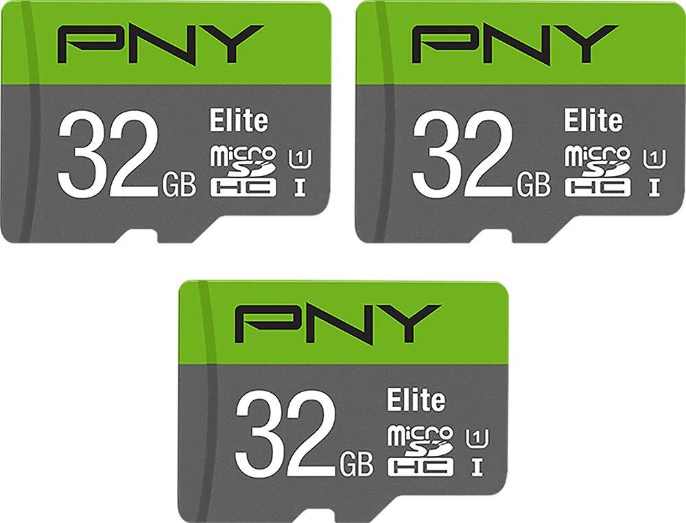 PNY 32GB Elite Class 10 U1 MicroSDHC Flash Memory Card 3-Pack, 32GB 3-Pack FLASH CARD - 3 PACK