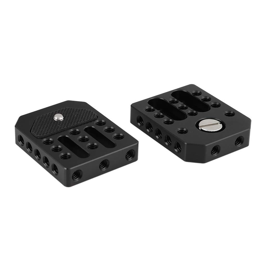 CAMVATE Universal Base Plate with 1/4" Threads Mount for Director's Monitor Cage Kit (2 Pieces)