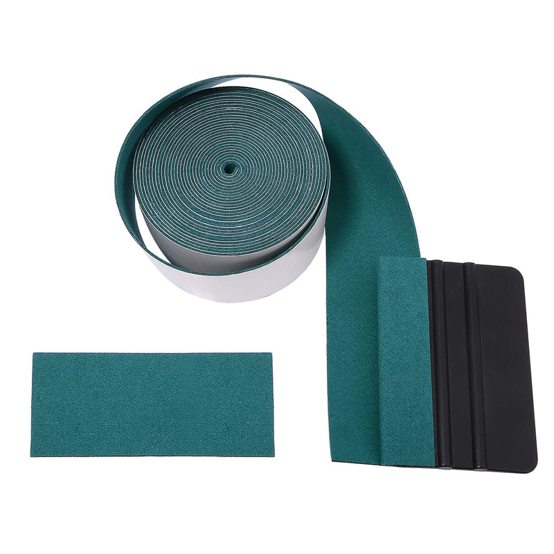 FOSHIO Micro Fiber Felt for Squeegee Edge Wrapping 5 Meters Length - Dark Green Suede Felt to Cover The Edges of Hard Card Squeegees 5M