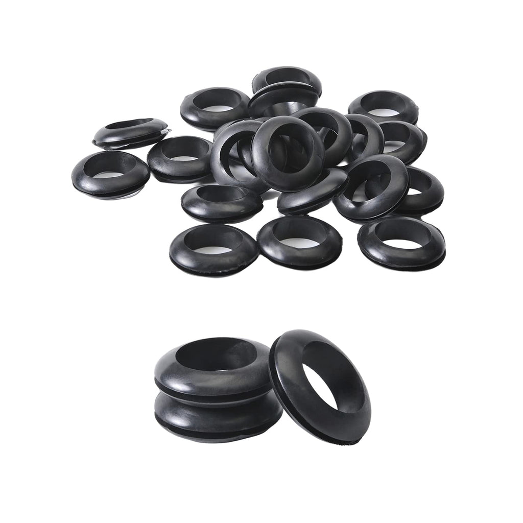 Fielect Rubber Grommet 30Pcs 22mm Inner Dia Oil Resistant Armature Rubber Grommets for Wiring Cable Black Hole Dia:22mm 30Pcs