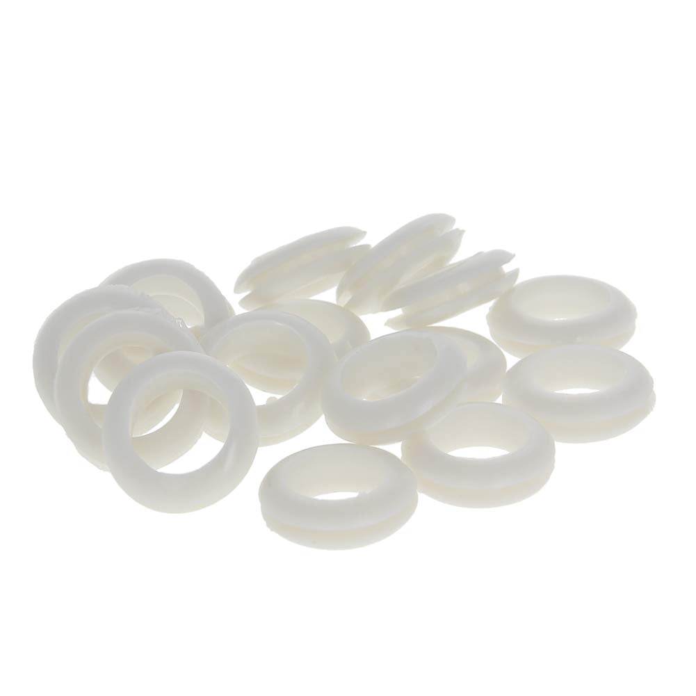 Fielect Rubber Grommet 50Pcs 18mm Inner Dia Oil Resistant Armature Rubber Grommets for Wiring Cable White Hole Dia:18mm