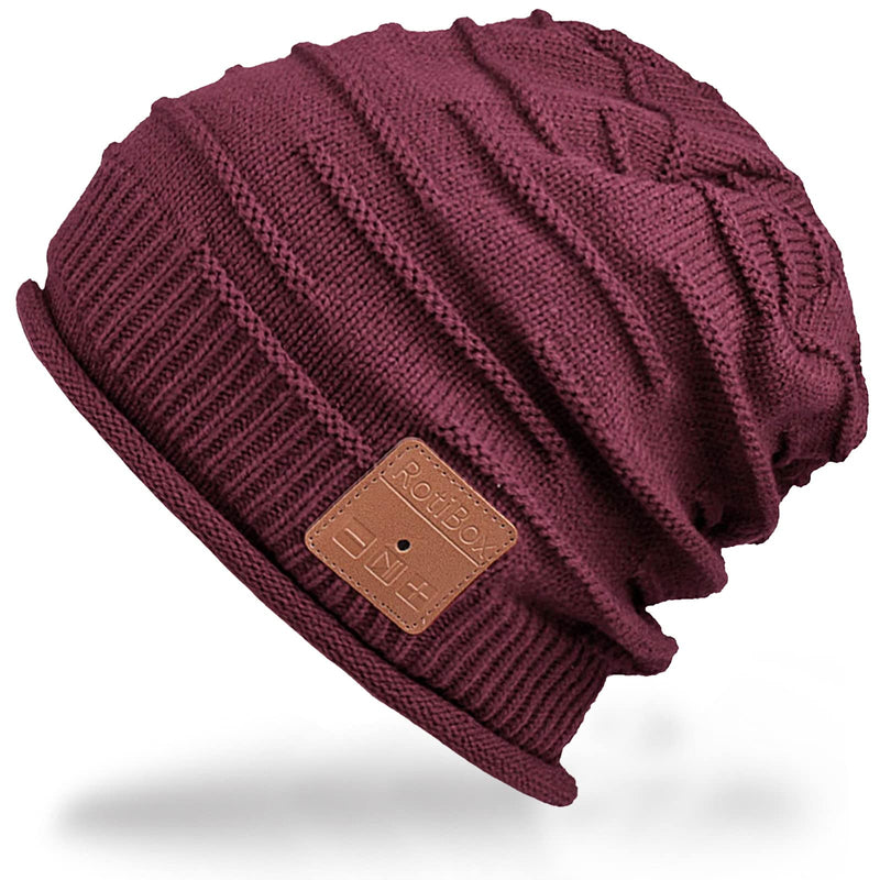 Upgraded Bluetooth Beanie, Built-in Stereo Speaker and Mic, Warm and Comfortable Skully Cap, Unique Tech Gifts, for