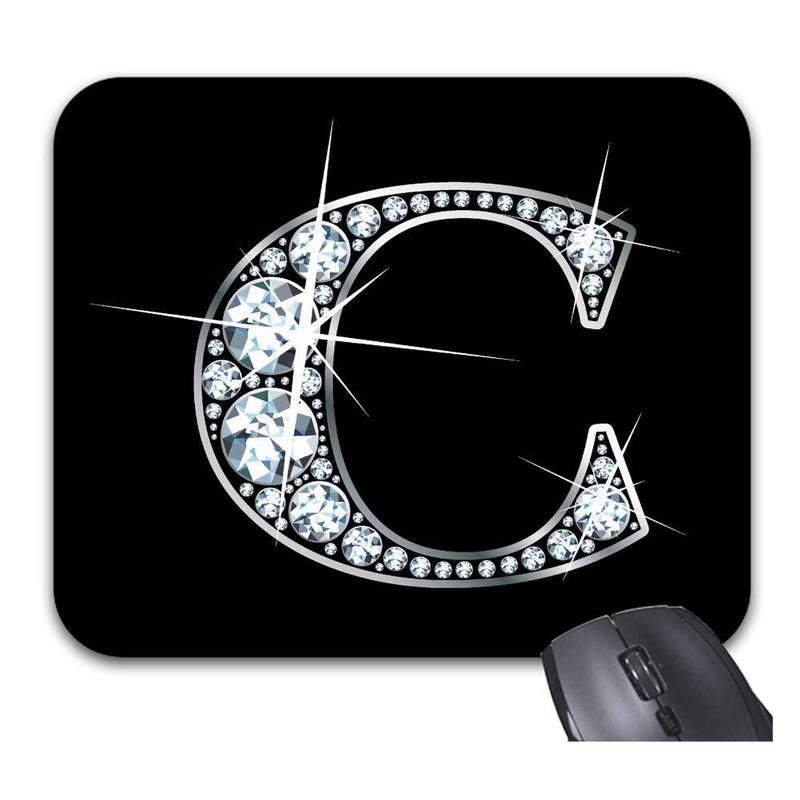 Gorgeous C Diamond Bling Mouse Pads Stylish Office Accessories(9 x 7.5inch) 9 X 7.5"