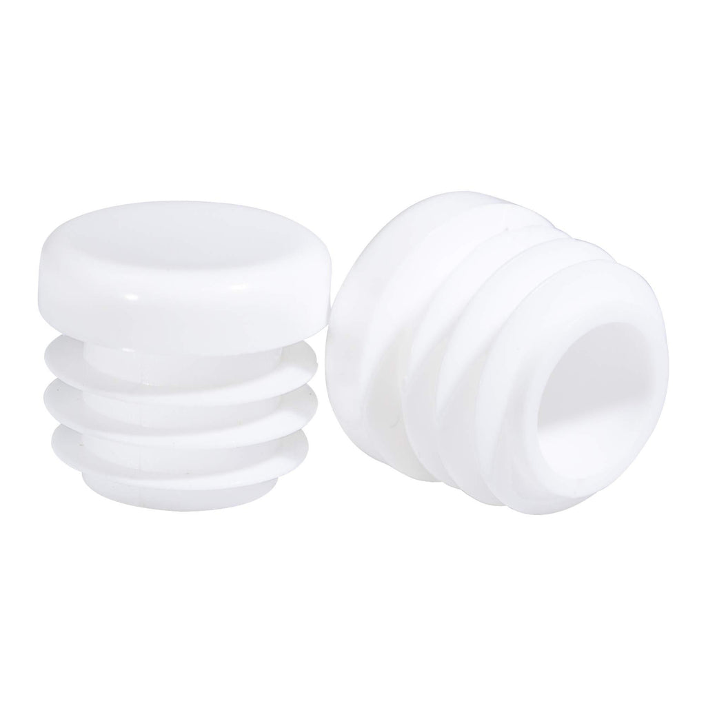 Prescott Plastics 0.75" Inch Round Plastic Plug Insert (50 Pack) White End Cap for Metal Tubing, Fence, Glide Insert for Pipe Post, Chairs and Furnitures 50