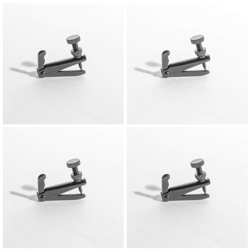 MI&VI Violin Fine Tuners - Stainless Steel Adjusters, Stable Black, 4Pcs (1/2 Size) Stable Black, Size 1/2