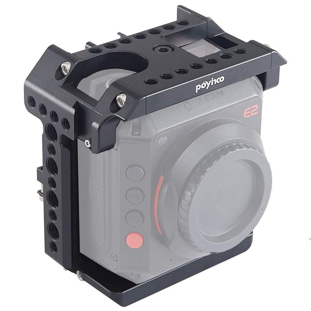 Poyinco Z Cam E2 Camera Cage with 1/4” and 3/8” Thread Locating Holes for Handle&Lights