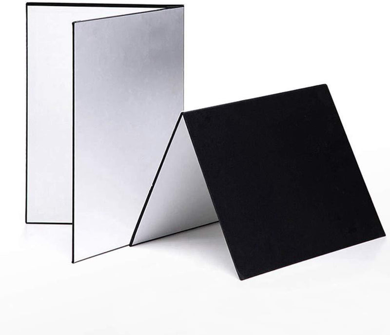 Meking 3 in 1 Photography Reflector Cardboard, 17 x 12 inch Folding Light Diffuser Board for Still Life, Product and Food Photo Shooting - Black, Silver and White, 2 Pack Silver*2