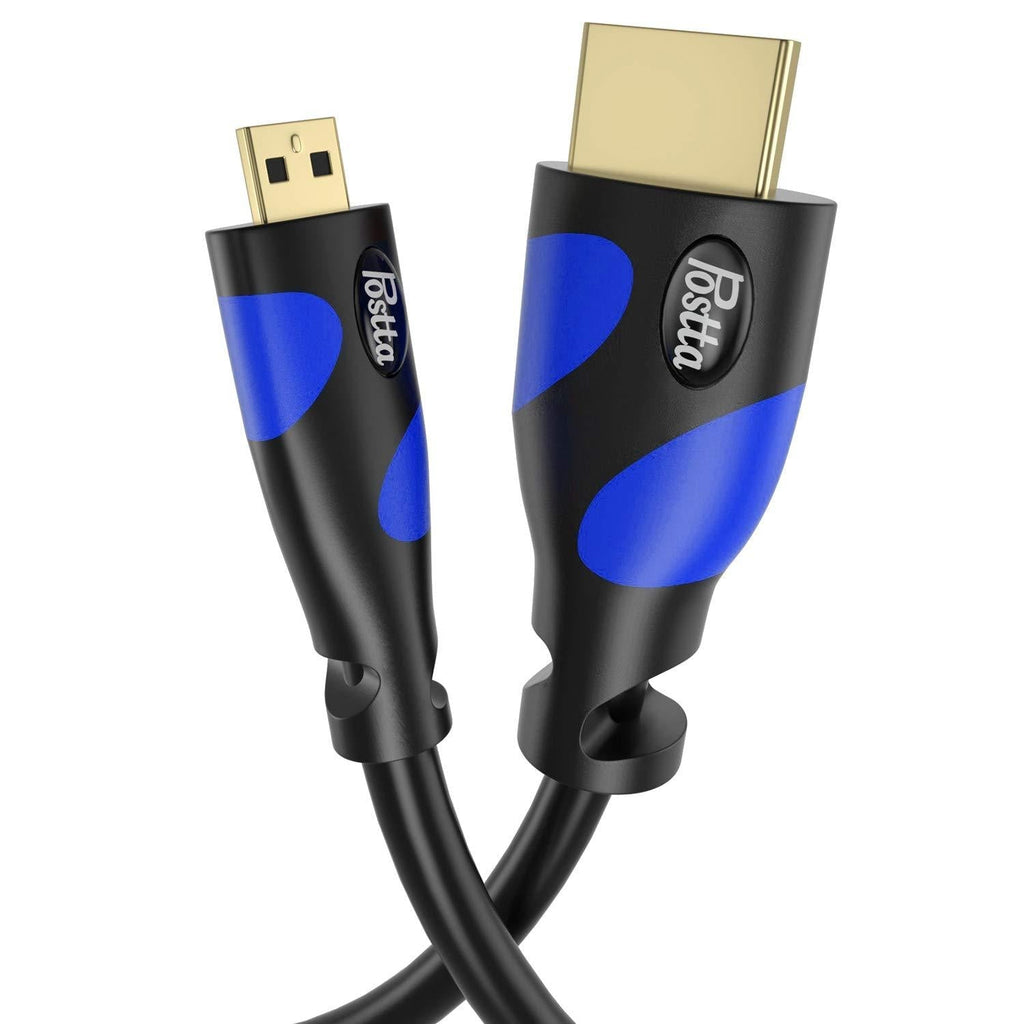 Micro HDMI Cable 3 Feet Postta Micro HDMI to HDMI Adapter Cable Support 4K,1080P,3D,Ethernet-Blue 3FT Blue