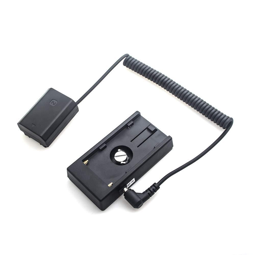 Foto4easy NP-F970 to LP-E6 Dummy Battery Power Adapter Mount Plate with Hot Shoe for Canon EOS 5D2 5D3 5D4 6D 6D2 7D 7D2 60D 70D 80D DSLR Camera and Sony NP-F NP-F970 F960 F770 Battery