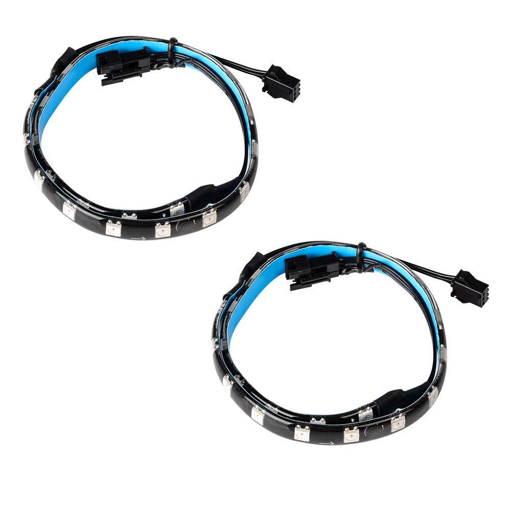 [AUSTRALIA] - J&D RGB PC LED Light Strips, 2 Pack Adhesive Magnetic RGB LED Light Strip Plus Extension with 5V 3pin RGB Header for Motherboard and PC Case, 13.8 inches 2-pack (5v, 3pin) 