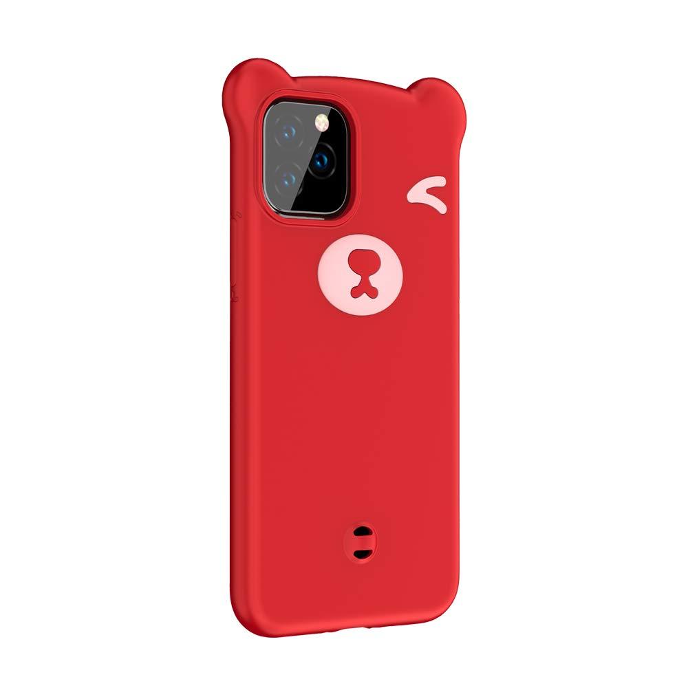 Aulzaju Case for iPhone X/XS, iPhone X 5.8 Inch Liquid Silicone Case Soft Gel Rubber Washable Microfiber Shockproof Cute Bear Cover for iPhone Xs for Girls Women(iPhone x/iPhone Xs 5.8 Inch, Red) iPhone x/iPhone xs 5.8 Inch