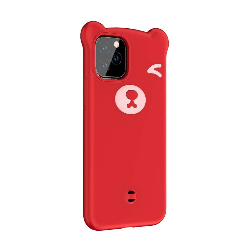 Aulzaju Case for iPhone X/XS, iPhone X 5.8 Inch Liquid Silicone Case Soft Gel Rubber Washable Microfiber Shockproof Cute Bear Cover for iPhone Xs for Girls Women(iPhone x/iPhone Xs 5.8 Inch, Red) iPhone x/iPhone xs 5.8 Inch