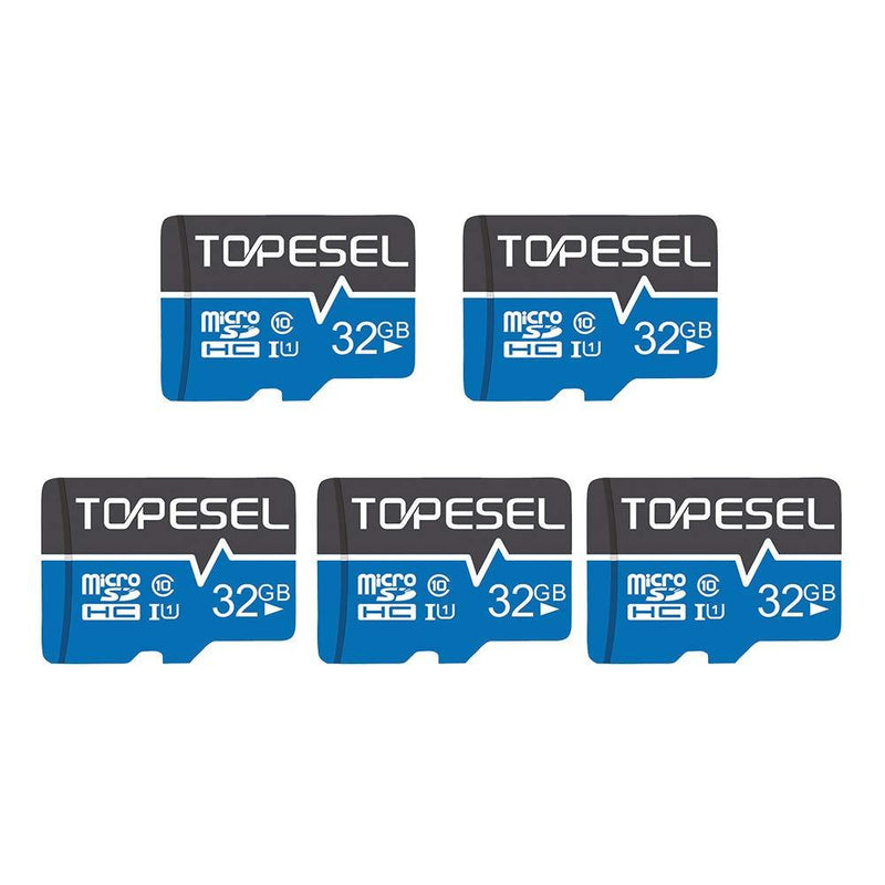 TOPESEL 32GB Micro SD Card 5 Pack Memory Cards Micro SDHC UHS-I TF Card Class 10 for Cemera/Drone/Dash Cam(5 Pack U1 32GB) 5pack