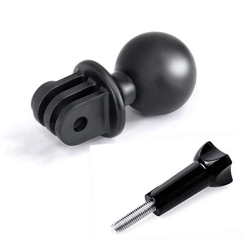 Ball Head Mount Adapter (1-Inch Diameter Ball) with Thumb Screw for GoPro Hero 10, 9, 8, 7, 6, 5, 4, Session, 3+, 3, 2, 1, Hero (2018), DJI Osmo Action, AKASO, SJCAM, Xiaomi Yi Action Cameras