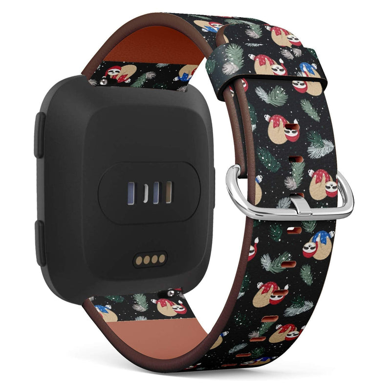 Q-Beans Replacement Band, Compatible with Fitbit Versa/Versa 2 / Versa Lite - Leather Band Bracelet Strap Wristband Accessory // Cute Baby Sloths