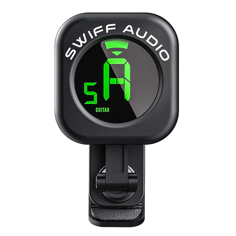 SWIFF Guitar Tuner Clip-On, High Precision Micro Clip On Tuner,Auto-Off Electric Guitar Tuner with Easy to Read VA Display for All 12 String Instruments Bass, Ukulele, Violin, Chromatic 1 pack