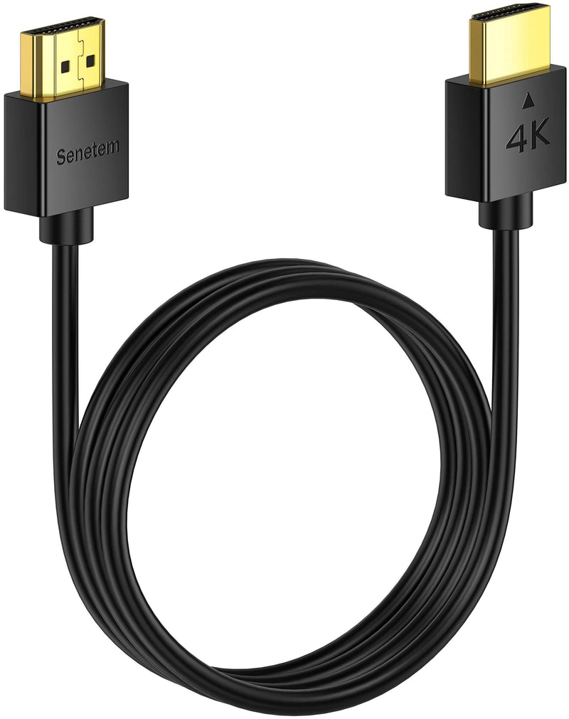 4K HDMI Cable 1.6 ft High Speed (4K@60Hz, 18Gbps), HDMI 2.0 Cord, Thin HDMI Cable, Low-Profile Gold-Plated Connectors - 4K, 2K, HDR, ARC, 3D, for Gaming Monitor, TV, X-Box, PS5/4/3 (1.6 Feet, Slim) 1.6 Feet