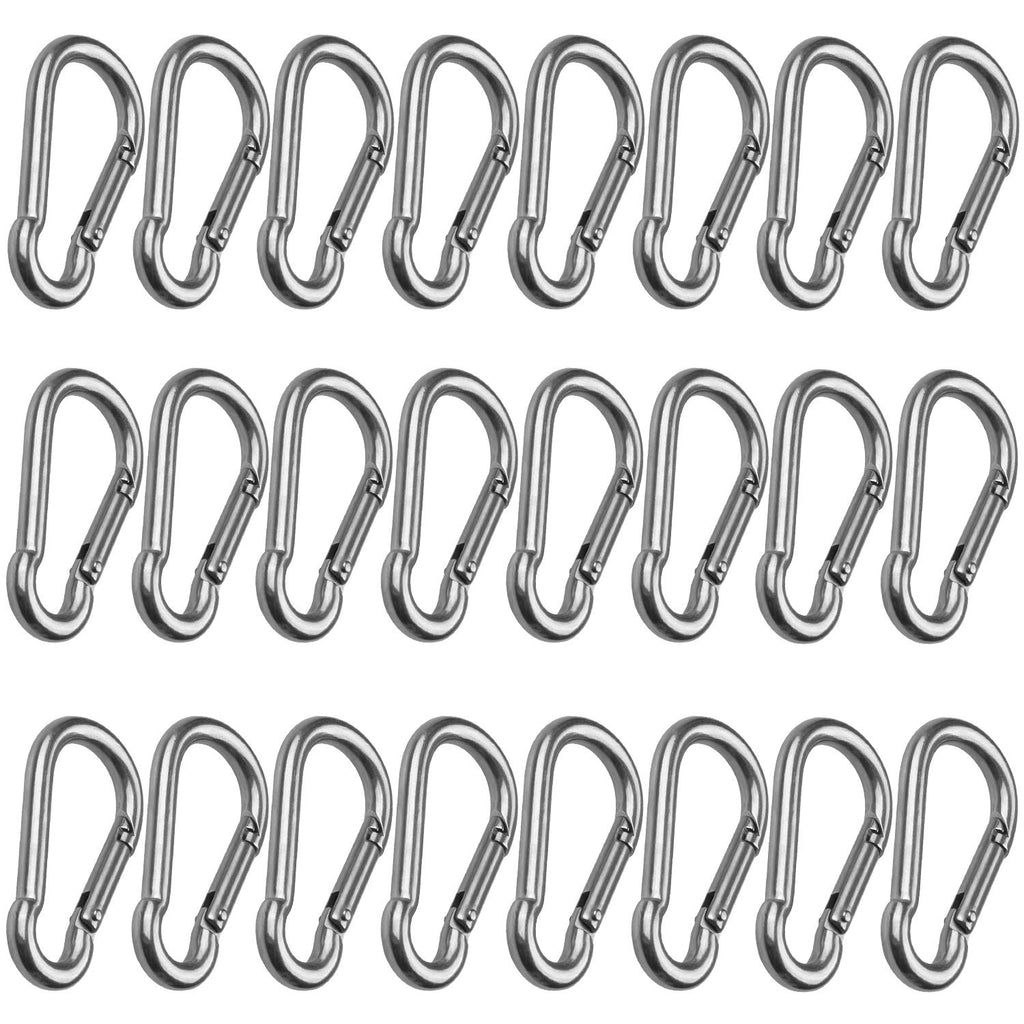 CBTONE 25 Pack 2 Inch Spring Snap Hook Stainless Steel 304 Clip Keychain Heavy Duty Quick Link Hook for Camping Fishing Hiking Traveling