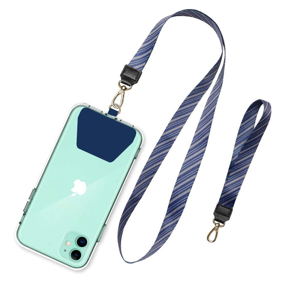 SHANSHUI Cell Phone Lanyard, Universal Phone Neck Strap Wirst Lasso Leash for Smartphone Safety Tether System - Blue