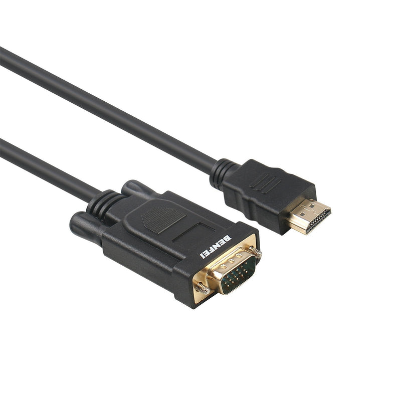 HDMI to VGA, Benfei Gold-Plated HDMI to VGA 3 Feet Cable (Male to Male) Compatible for Computer, Desktop, Laptop, PC, Monitor, Projector, HDTV, Raspberry Pi, Roku, Xbox and More 1 PACK