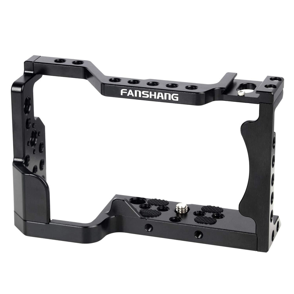 FANSHANG A6400 Camera Cage for Sony A6400, Camera Video Stabilizers with 1/4" 3/8" Mounting Points Built-in Cold Shoe Aluminum Alloy Special Vlog Housing Rig Cage for Youtuber Vlogger Video Shooting