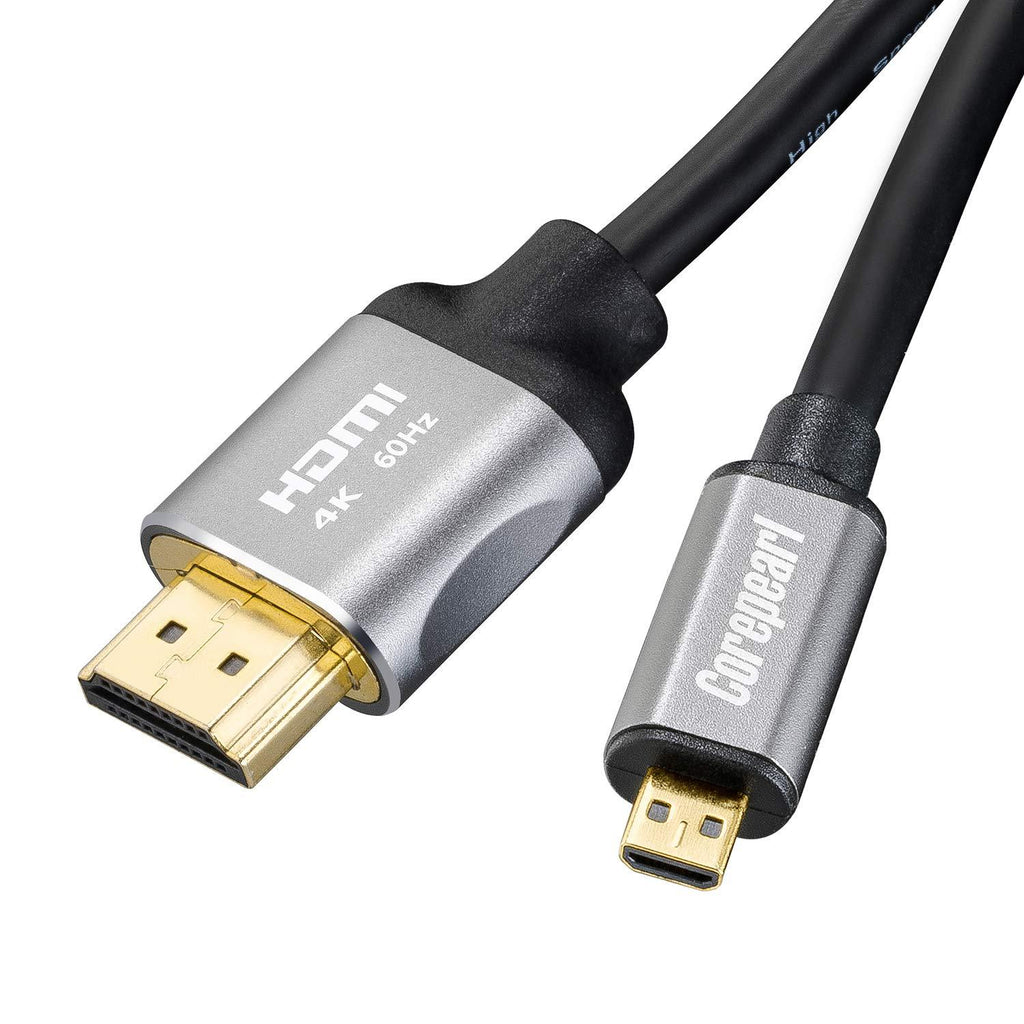 Corepearl Micro HDMI to HDMI Cable Adapter 6ft Compatible for GoPro Hero 7 Black Hero 5 4 6 Raspberry Pi 4 Sony A6000 A6300 Camera Nikon B500, Lenovo Yoga 3 Pro Yoga 710