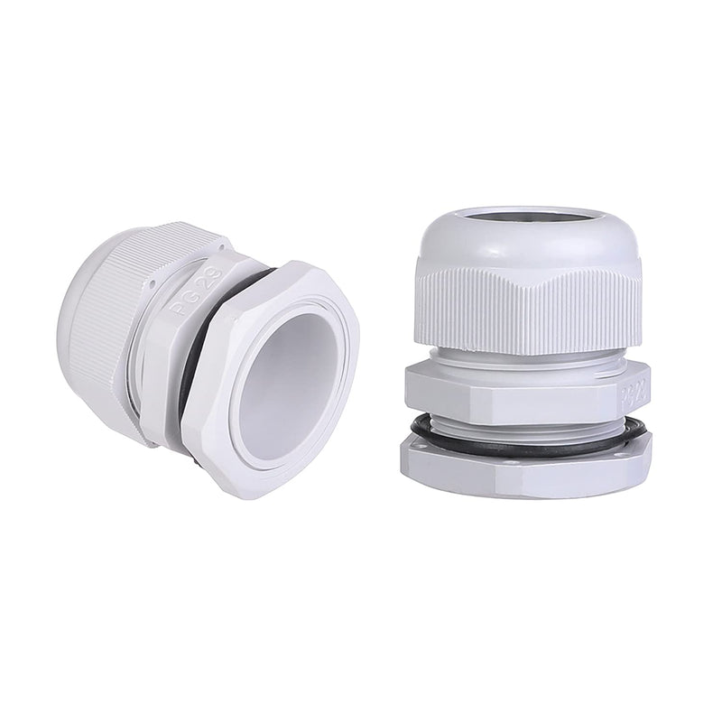 Fielect 8Pcs Plastic PG29 Cable Gland Waterproof Cable Glands Joints Adjustable Connector White for 18-25mm Dia Cable