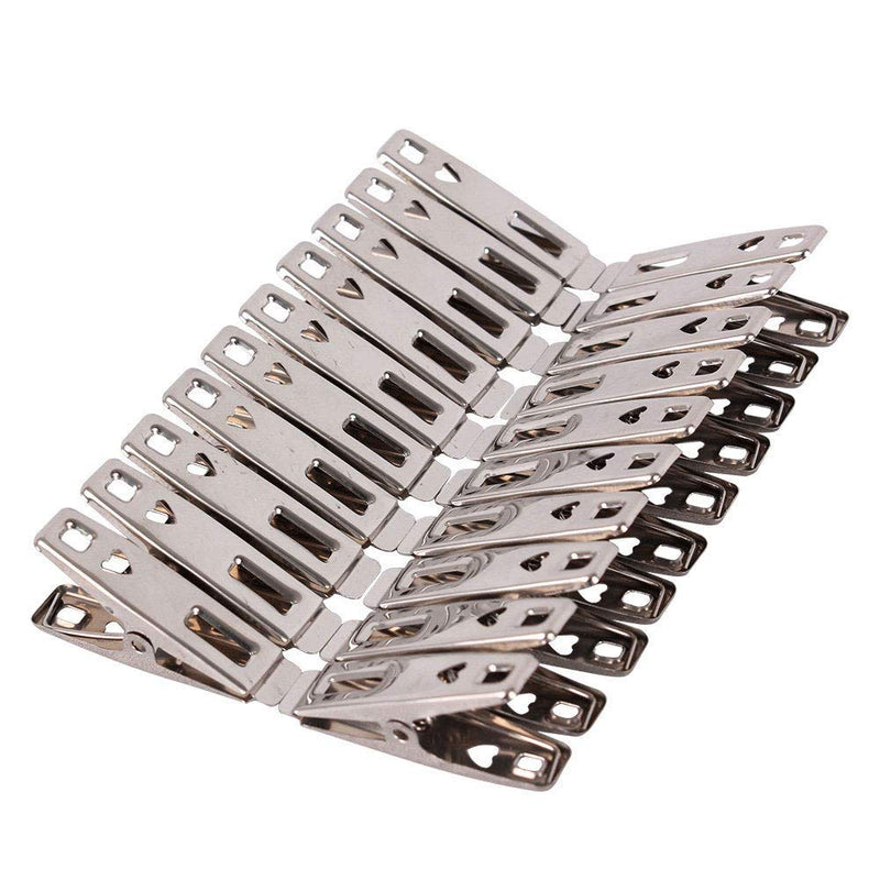FOMMEN Stainless Steel Clothespins 80 Pack Binder Clips,Heavy Duty Clothespin，All Purpose Heavy Duty Air Tight Seal Good Grip Clips,Metal Clothes Clips for Clothes Sock Food Sealing Photos