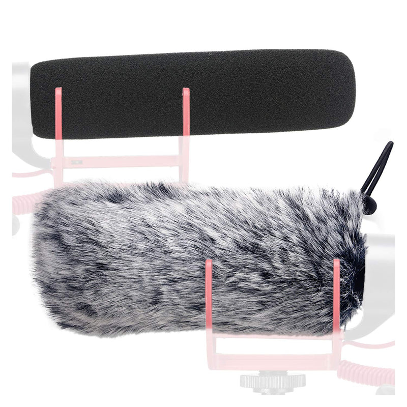 [AUSTRALIA] - SUNMON Windscreen Muff and Foam for Rode VideoMic Go Mic Camera Microphone, DeadCat Go Indoor Outdoor Microphone Windshield (2 PACK) FurFoamKit 