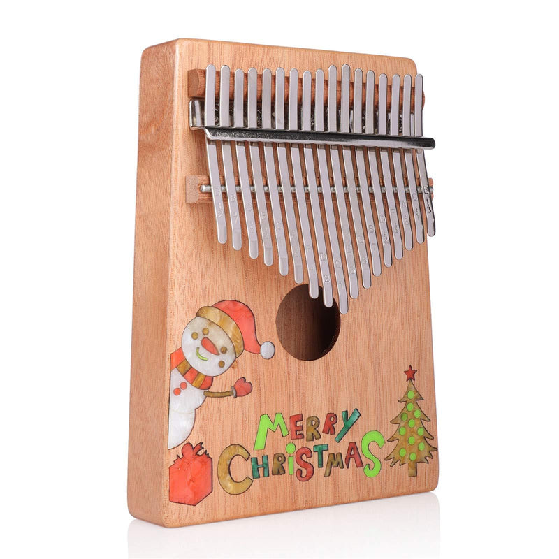 ELE ELEOPTION Kalimba 17 Keys Thumb Piano with Mahogany body,Builts-in Flannel storage Bag, Tuning Hammer and Study Instruction - 8 pieces Fit Kids Adult Beginners for Christmas Gift - Santa Claus Santa Claus Thumb Piano