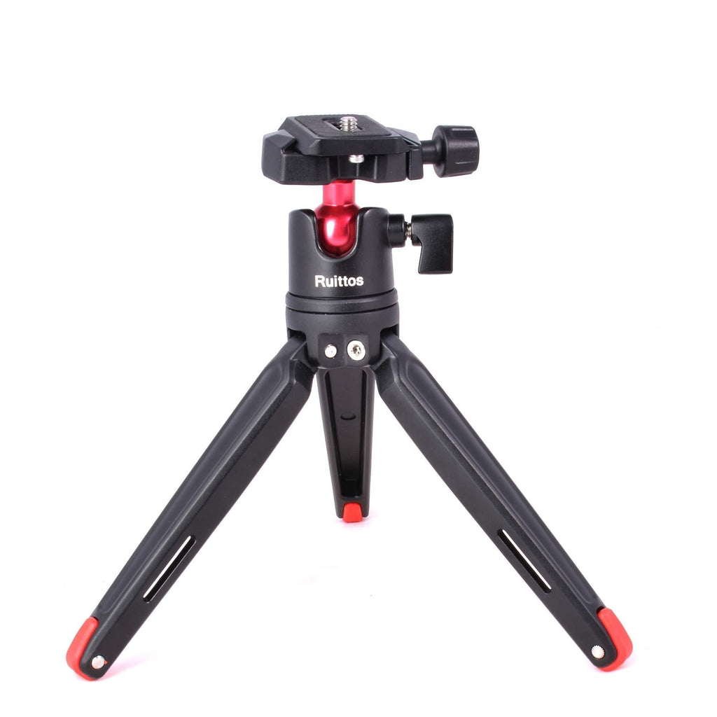 Tabletop Tripod Mini Desktop Travel Tripod Aluminum Alloy with 360 Degree Ball Head and Quick Release Plate Lightweight and Portable Compatible withCompact Cameras DSLRS/Smartphone/Action Cameras