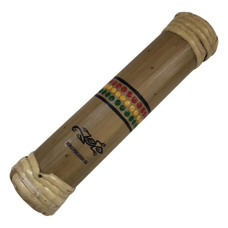 8" Bamboo Rainstick - Painted Rasta Gecko - Small Size, by World Percussion USA