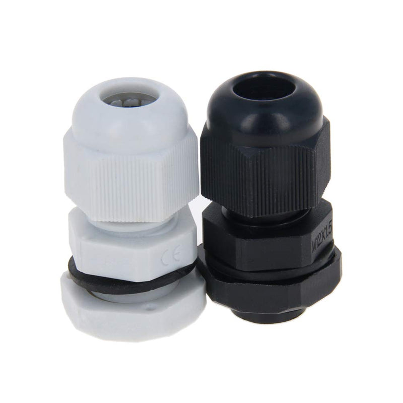 Fielect 20Pcs M12x1.5 Cable Gland Plastic Waterproof Cable Glands Joints Adjustable Connector Black for 3-6.5mm Dia Cable M12