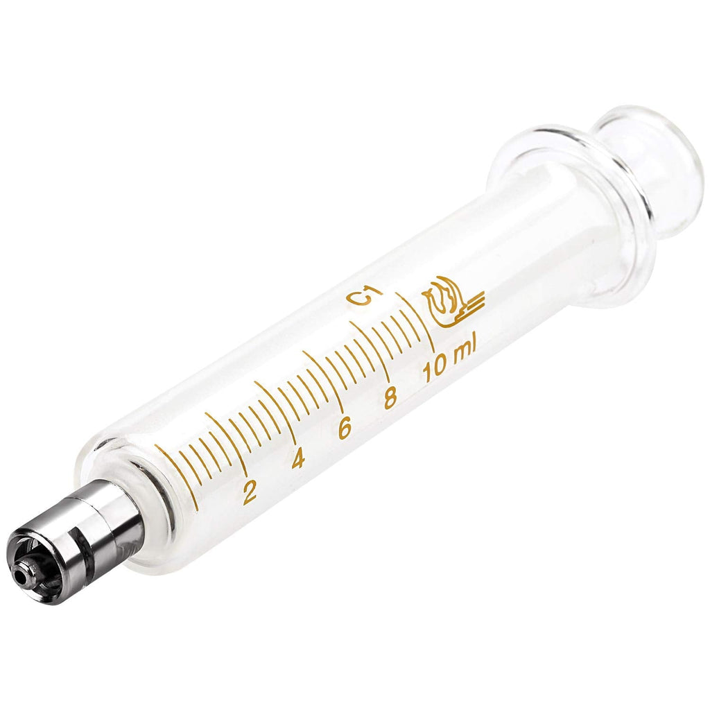 Gufastoe 1 Pack Glass Syringes with Caps 10cc/ml for Laboratory