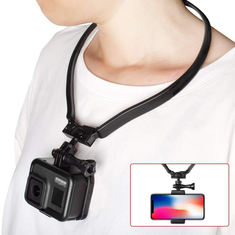 Taisioner POV / VLOG Smartphone Selfie Neck Holder Mount for GoPro AKASO Action Camera and Cell Phone Video Shoot Accessories ( Third Generation )