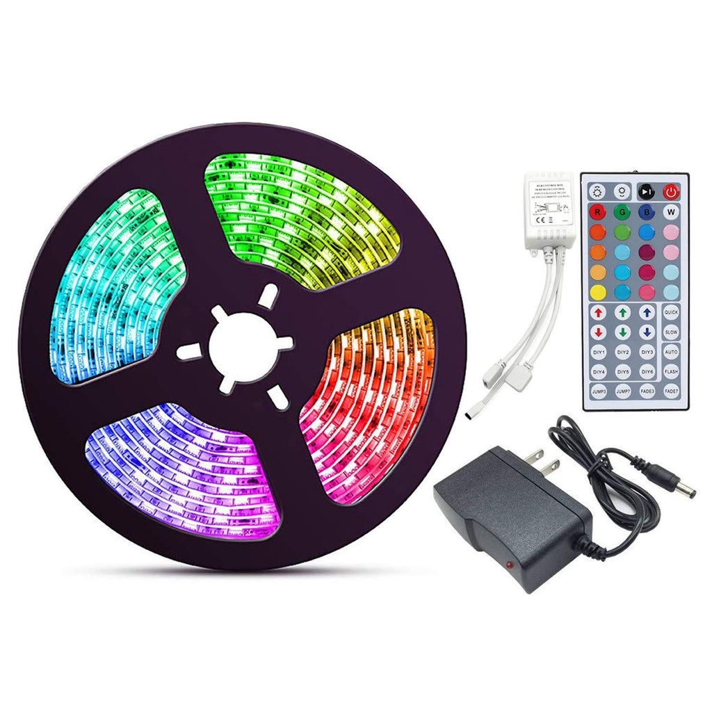 [AUSTRALIA] - LED Strip Lights 16.5Ft/5M RGB SMD 5050 300LEDs Rope Lighting Color Changing Full Kit with 44 Keys RF Remote Controller and DC 12V 