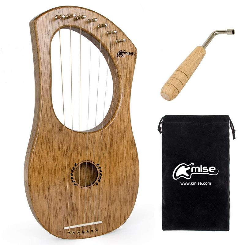Kmise Harp 7 Steel String Bone Saddle Easy Play String Intrument Harp with Tuning Wrench and Black Gig Bag (Kasra) Kasra