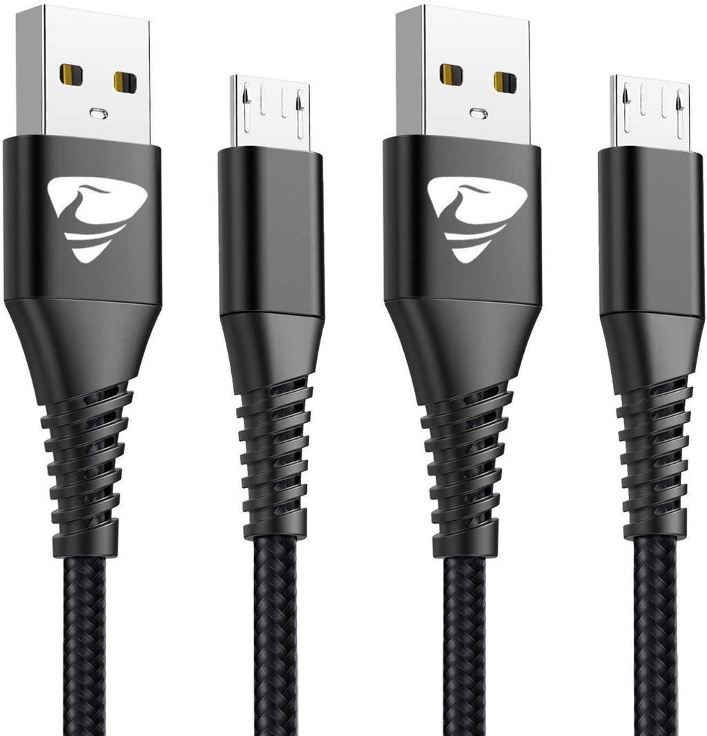 Micro USB Cable Aioneus Fast Charging Cord Android 6FT 2Pack Charger Cable Nylon Android Phone Charger Cord for Samsung Galaxy S7 Edge S6 S5 J7 J7V J5 J3 J3V Note 5, LG G4 G3, Moto G4, Tablet, PS4 6 feet
